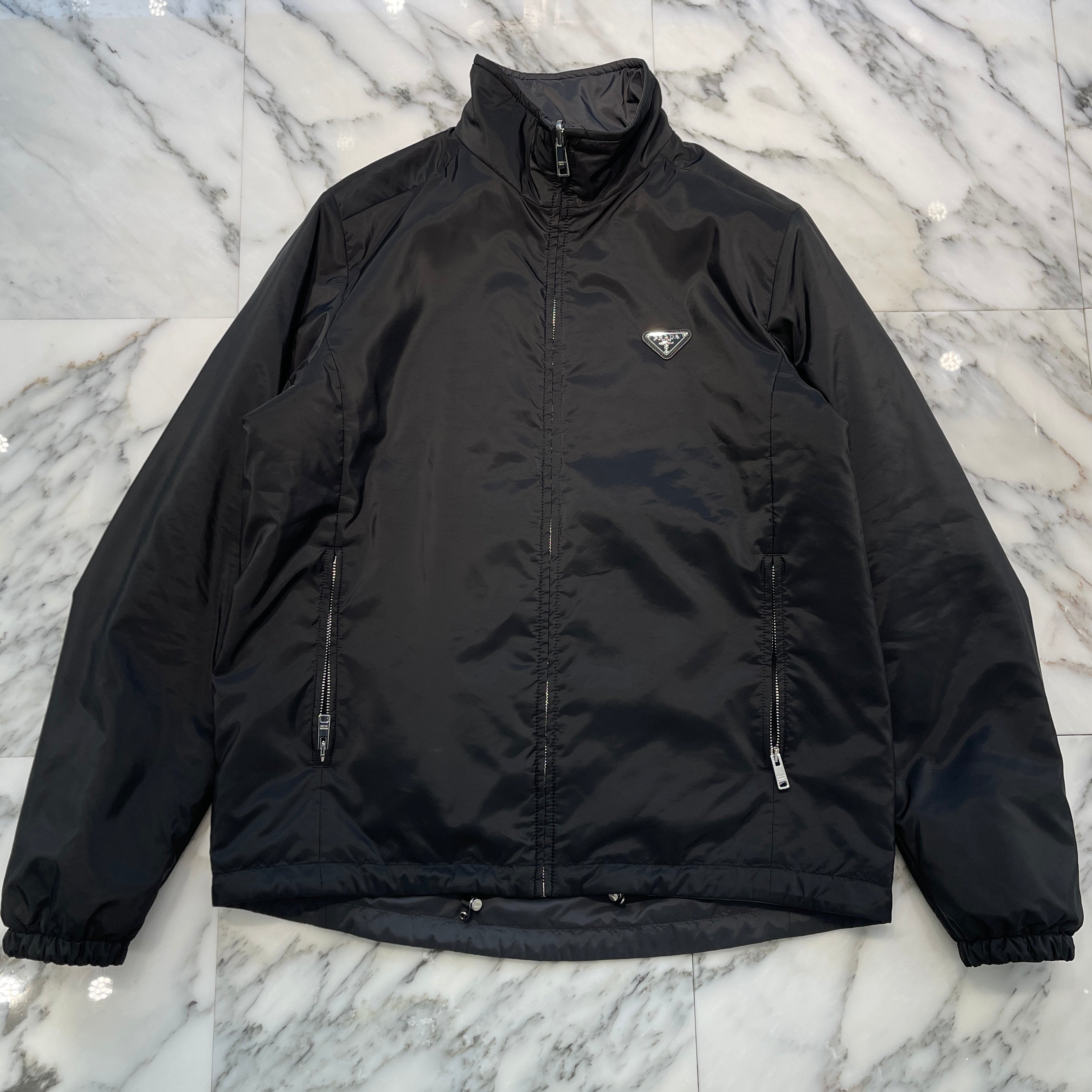 PRADA 2023AW Silver Plate Reversible Puffy Jacket SGB223 R232 1060