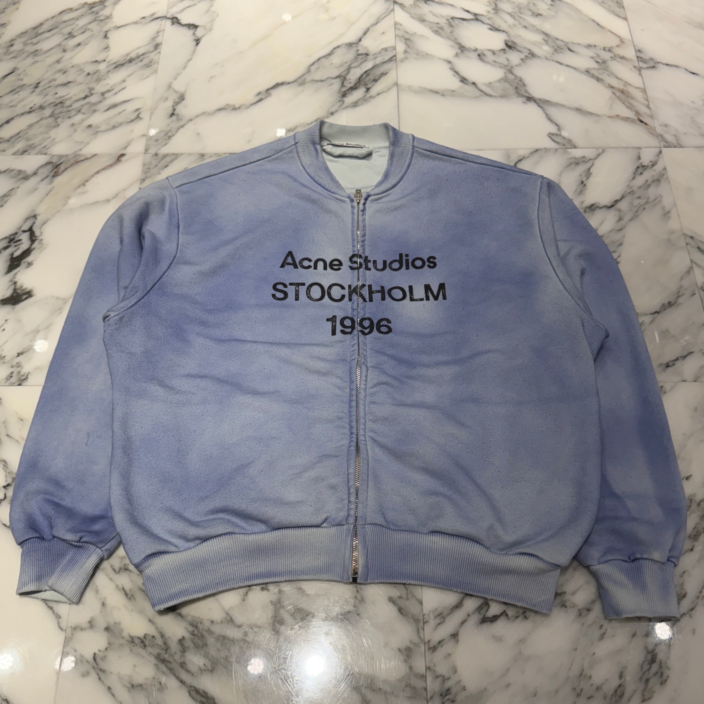 Acne Studios Logo Print Zip Up Sweat Shirt 