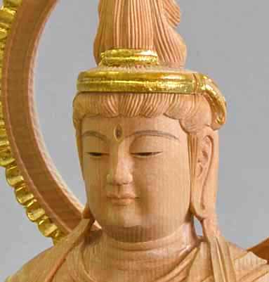帝釈天坐像 総高7寸（21cm） 桧材木地仕上 木彫仏像の制作・販売