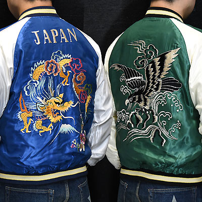 東洋スカジャン「DRAGON×BLACK EAGLE」リバーシブルサテンスカ・NO-905