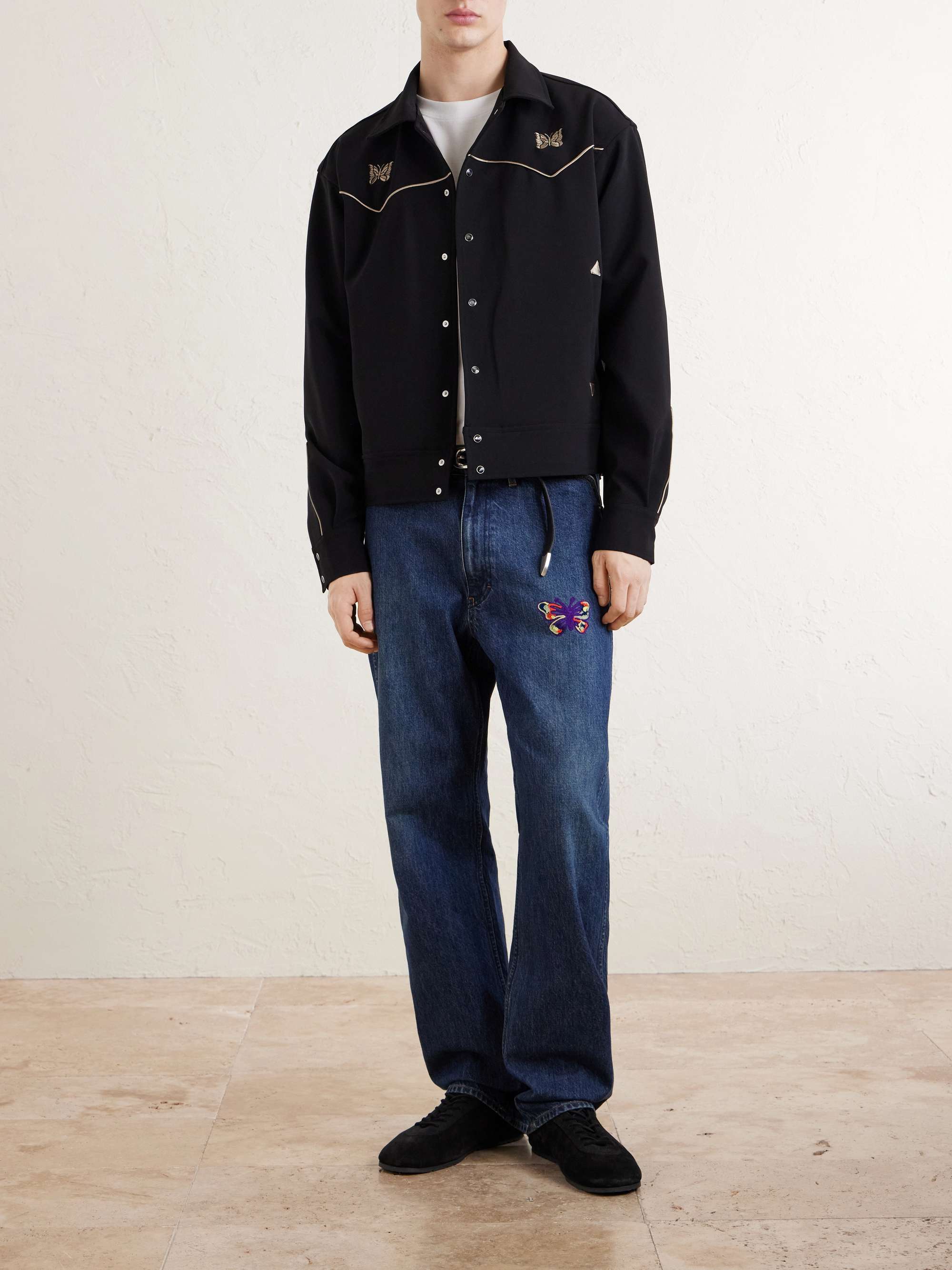 NEEDLES Piping Cowboy Logo-Embroidered Woven Jacket for Men | MR