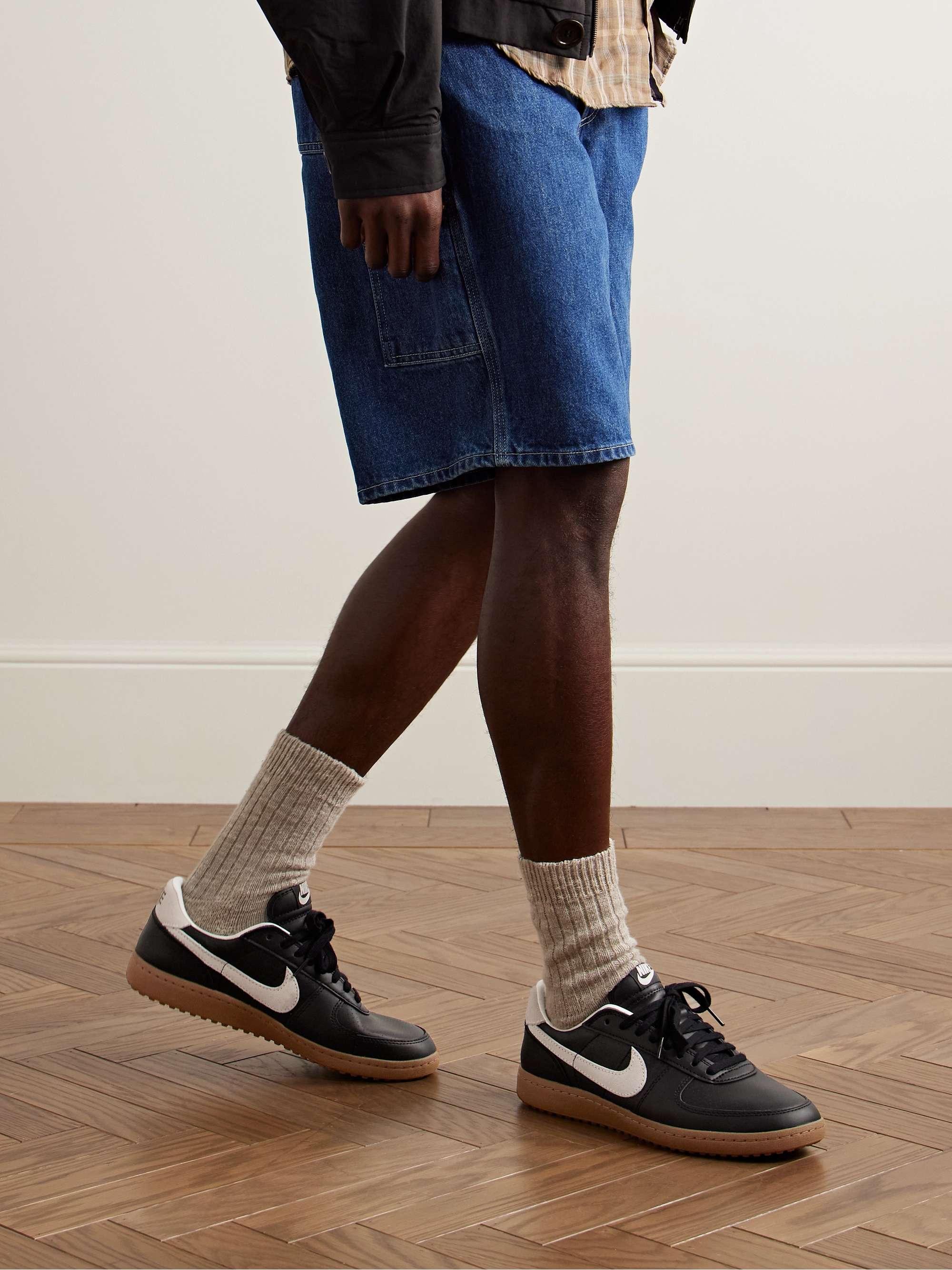 NIKE Field General 82 SP Suede-Trimmed Perforated-Leather Sneakers