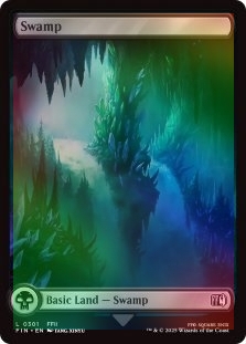 FOIL SWAMP (FULL ART) (301) X4 Final Fantasy FIN Magic MTG MINT