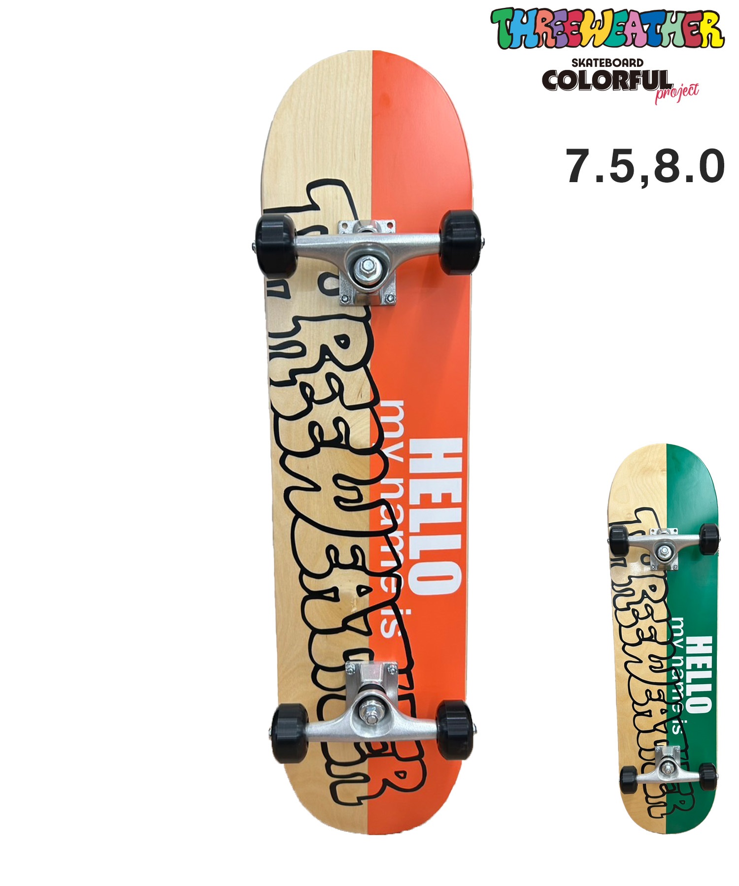 THREE WEATHER スリーウェザー スケートボード コンプリート 7.5,8.0