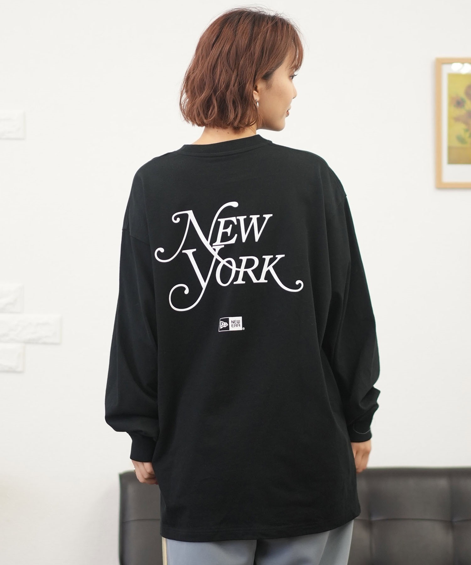 NEW ERA ニューエラ 長袖 Tシャツ レディース ロンT バックプリント