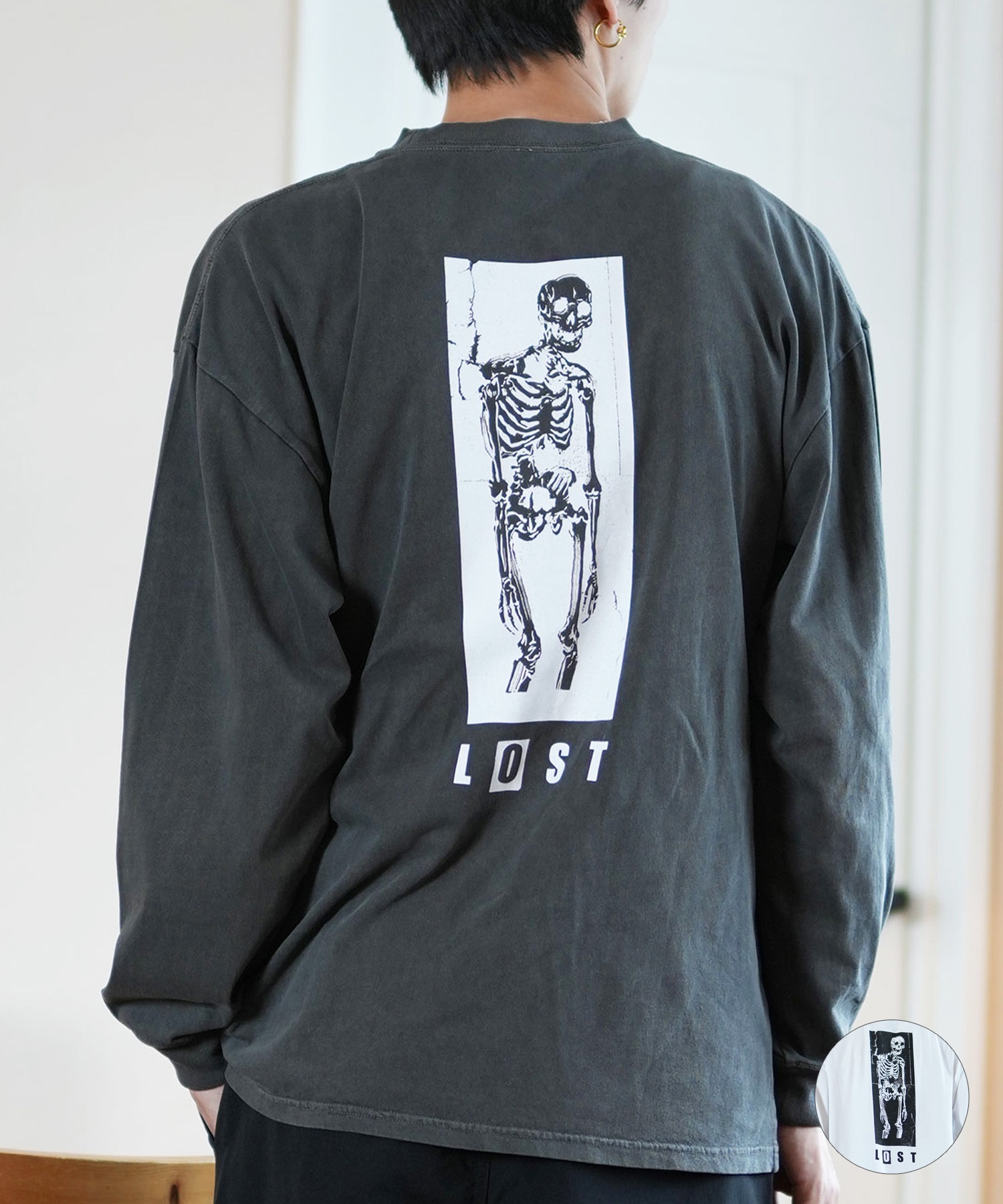LOST ロスト 長袖 Tシャツ メンズ ロンT バックプリント DRAINED