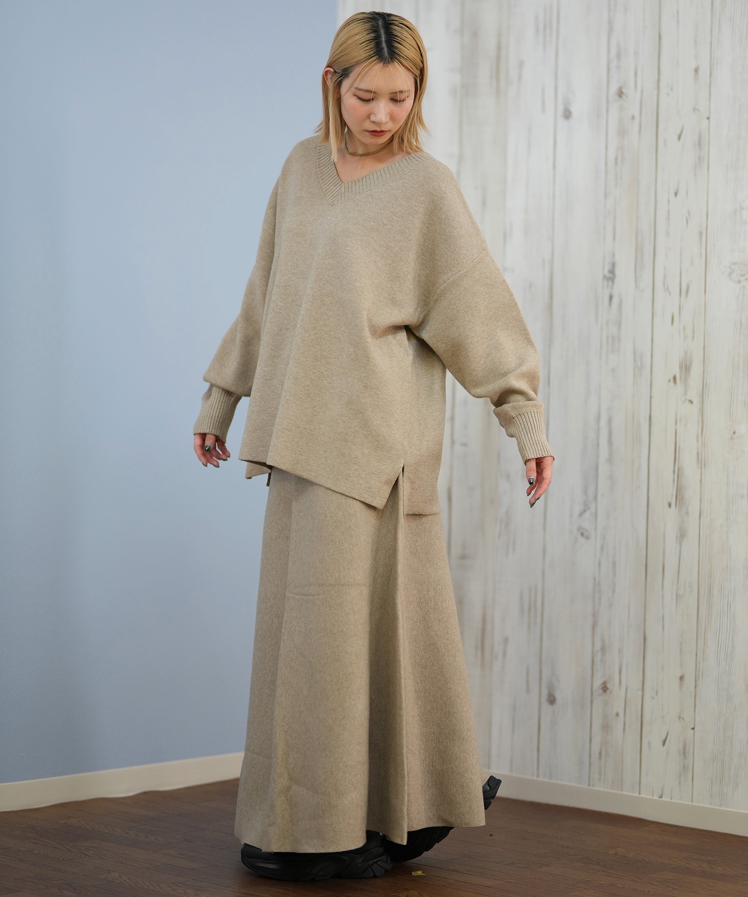 RIKKA FEMME リッカファム ロングスカート レディース リブニット