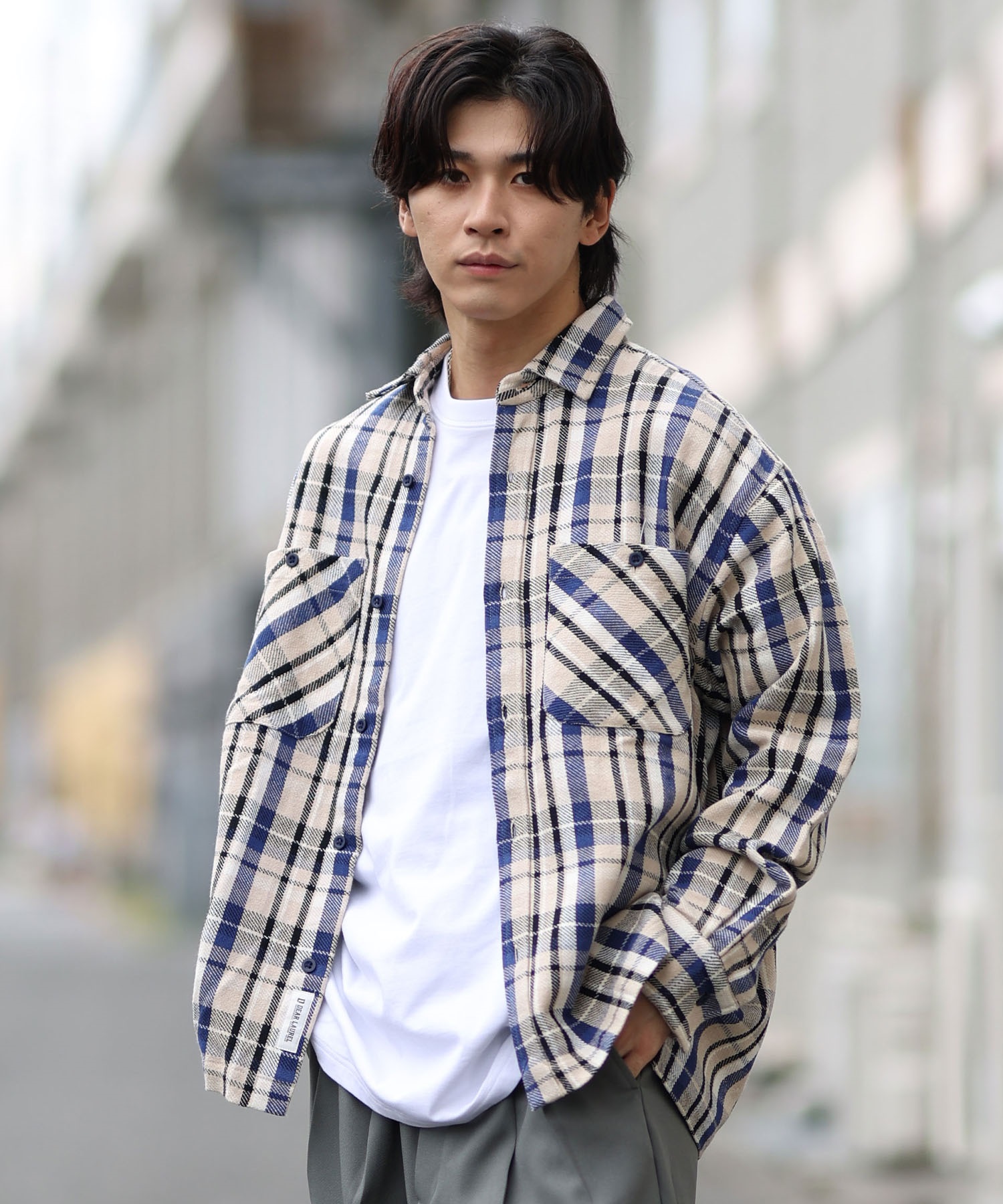 DEAR LAUREL ディアローレル 長袖 シャツ メンズ ネルシャツ チェック
