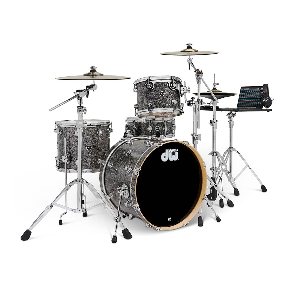 dw DWe 4-Piece Complete Bundle Kit Black Galaxy FinishPly™