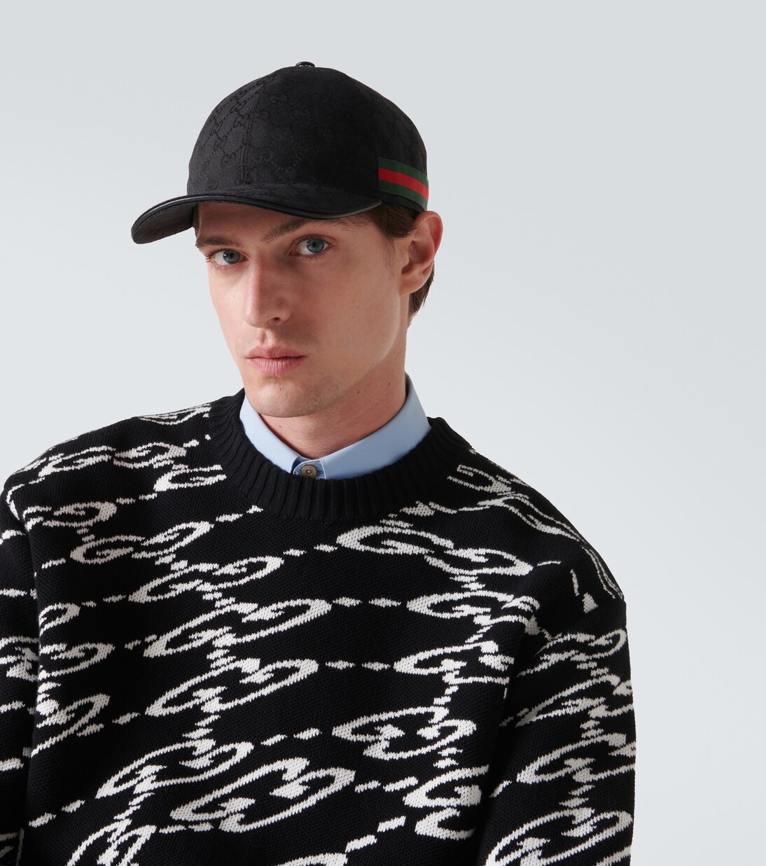 Baseball with web stripe in black - Gucci | Mytheresa