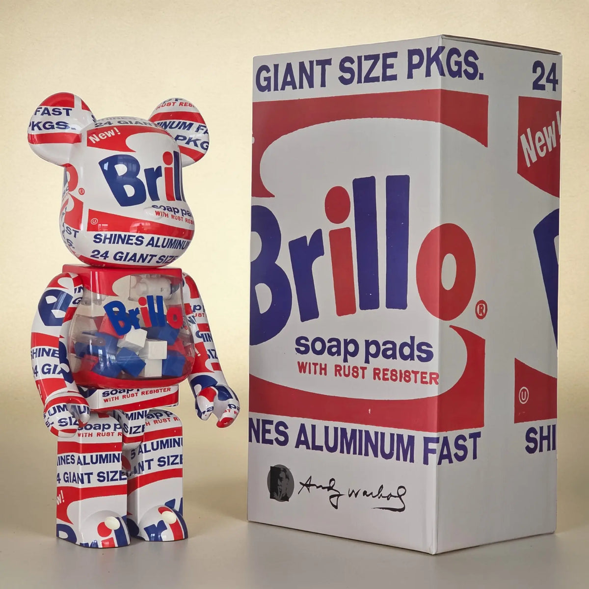 ミリタリー Bearbrick ANDY WARHOL Brillo 2022 1000% BE@RBRICK Andy