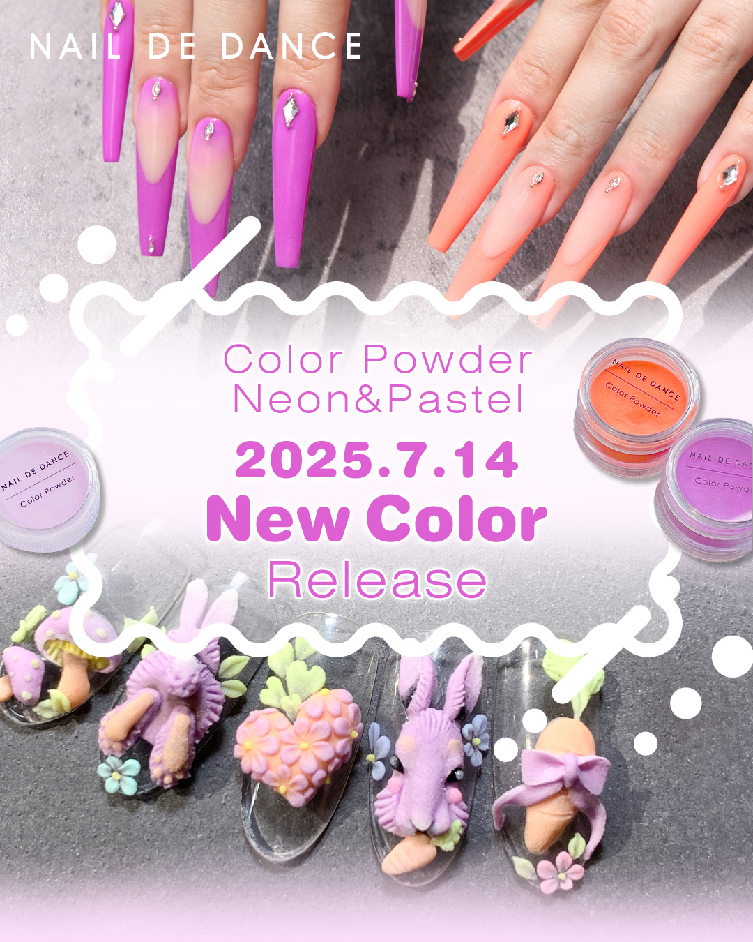 NAIL DE DANCEカラーパウダー Neon / Pastel 2025.7.14 New Color