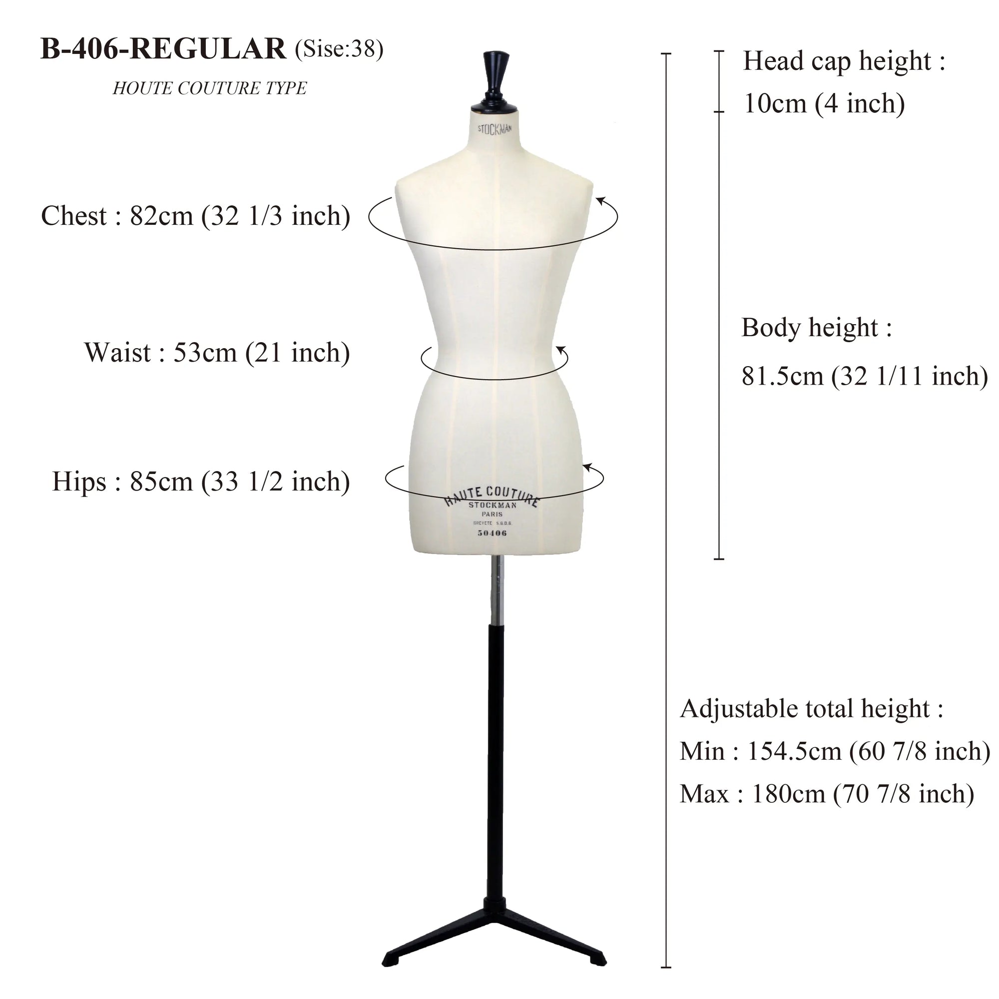 STOCKMAN B406 レディーストルソー 腕なし | フランス製高級ボディ