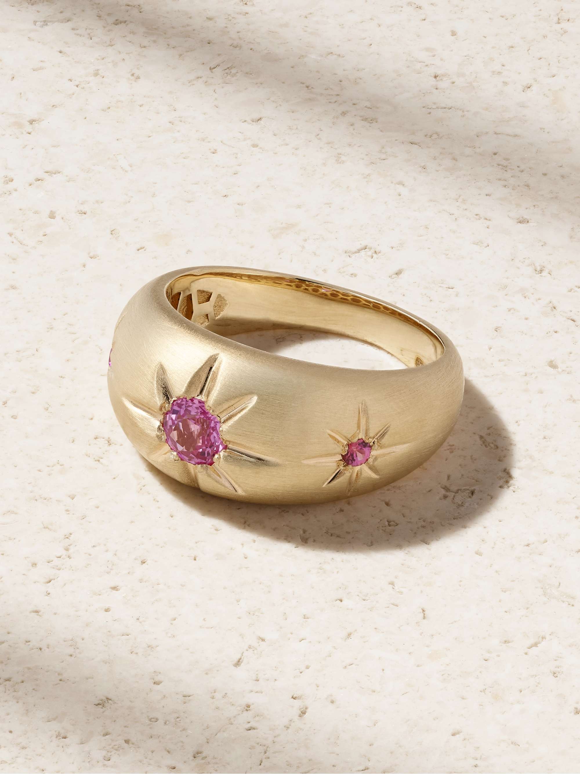 JACQUIE AICHE Starburst 14-karat gold sapphire ring | NET-A-PORTER