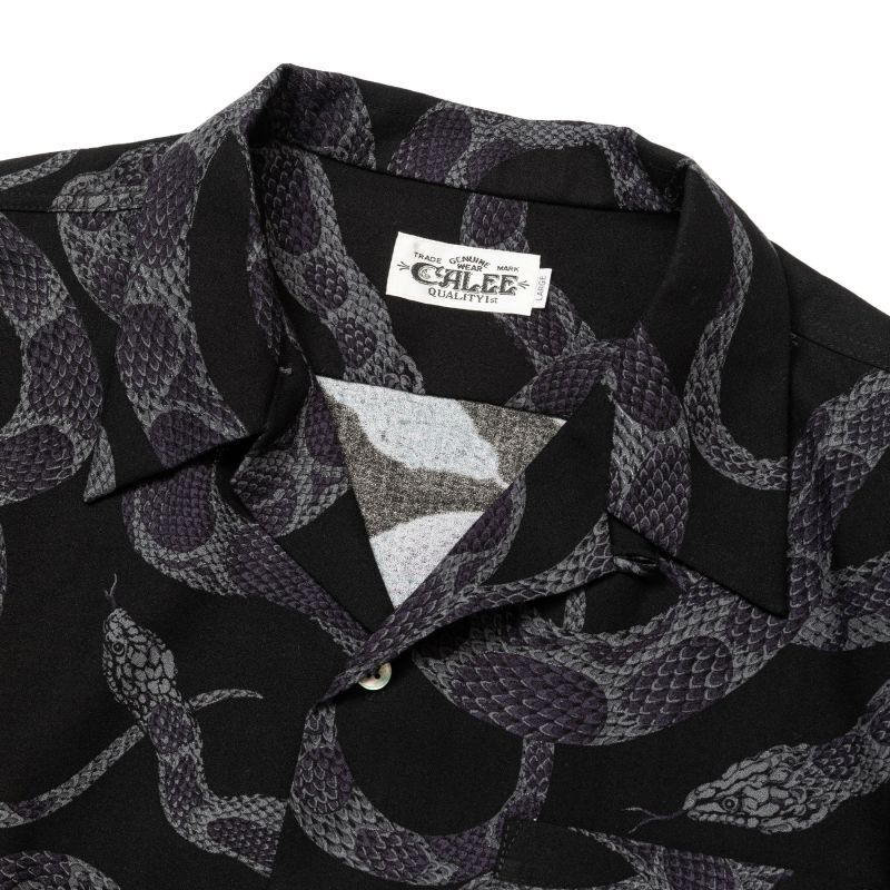 CALEE(キャリー) シャツ R/P ALLOVER SNAKE PATTERN SH ＜LIMITED＞ CL