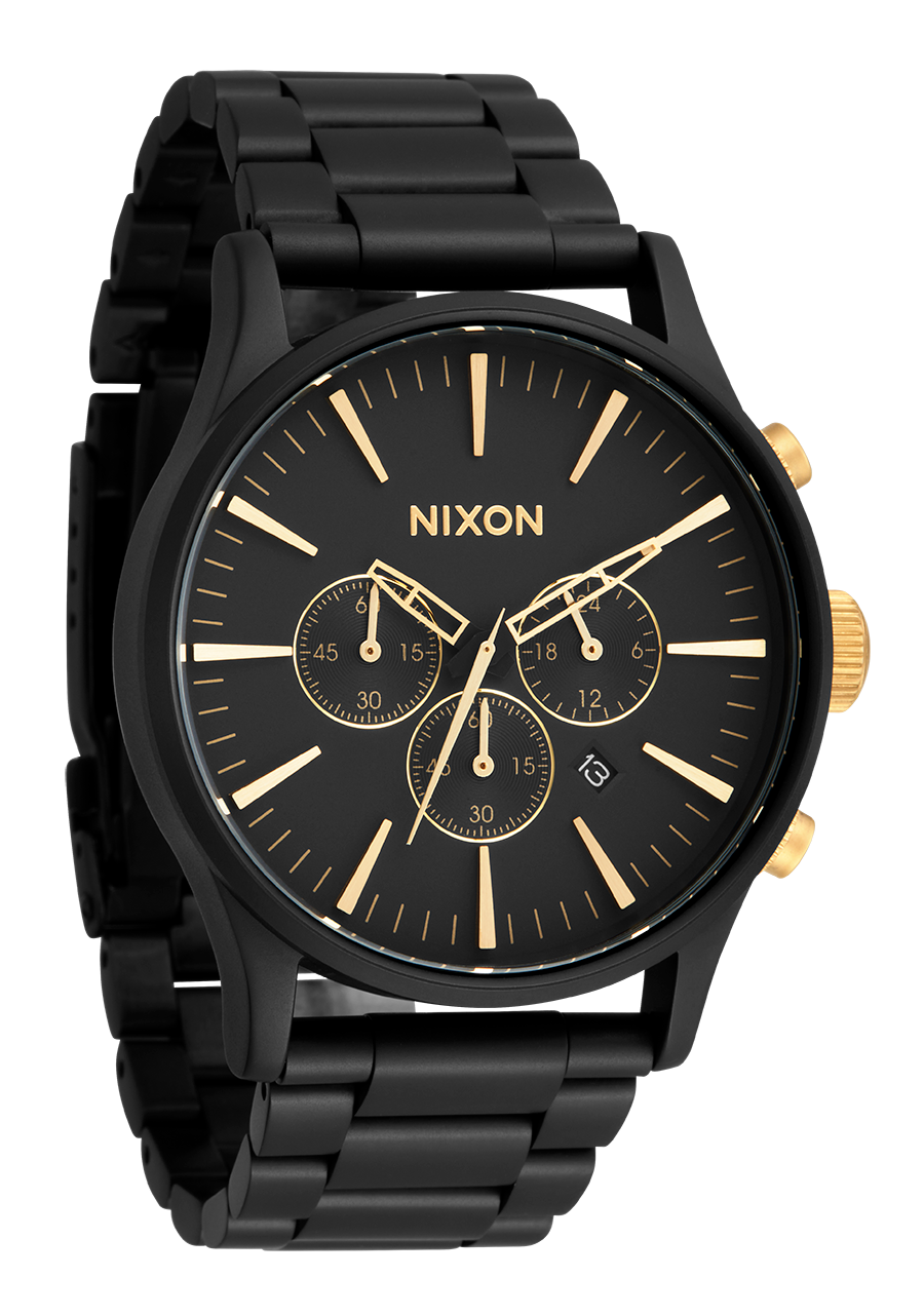 Sentry Chrono Watch | Matte Black / Gold | Men's Stainless Steel