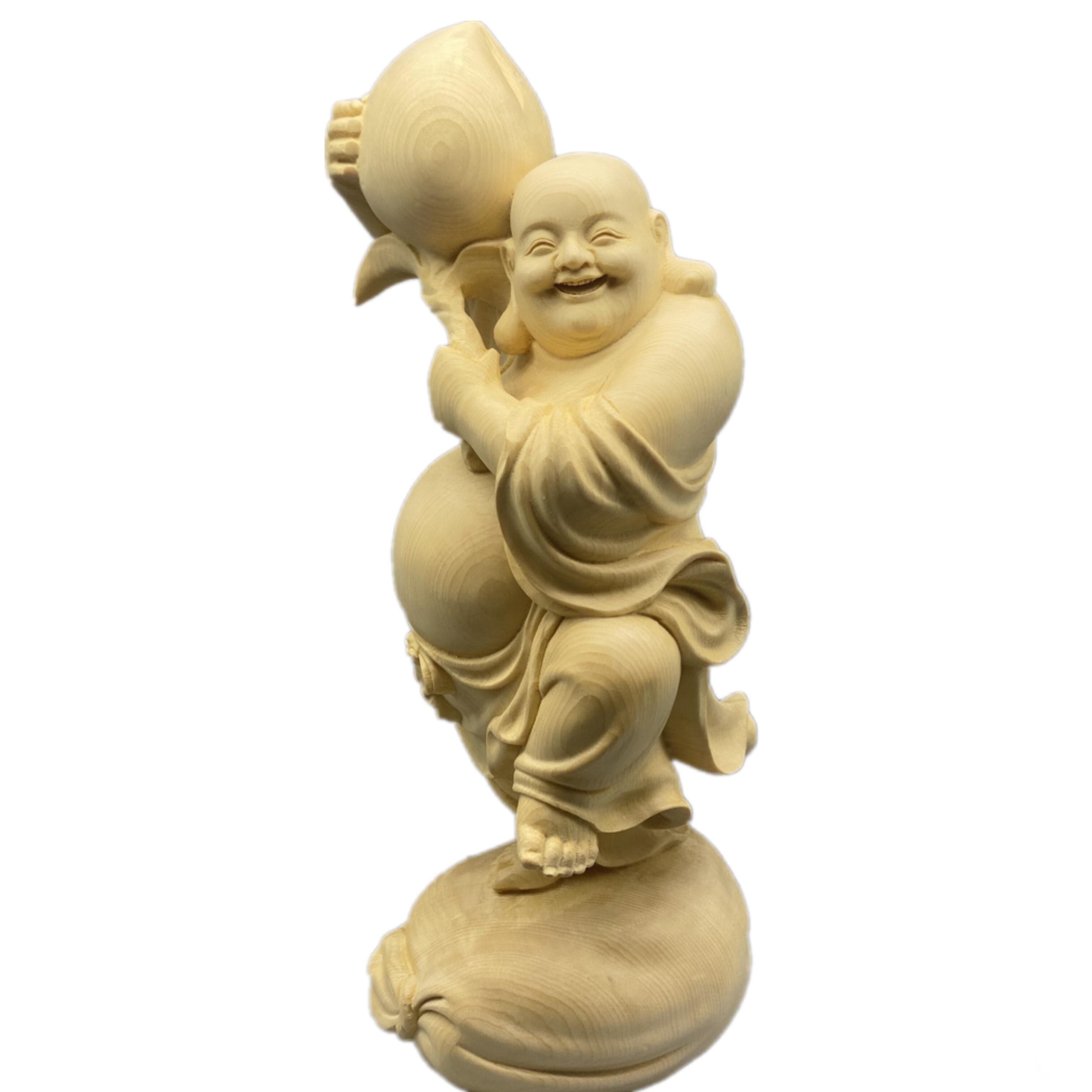 仏像 木彫り 布袋様 七福神 寿桃布袋尊 – 念珊閣仏像