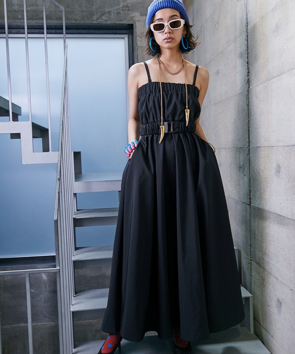 ベアトップマキシワンピース(共布ベルト付)＜大きいサイズ有＞GEVS