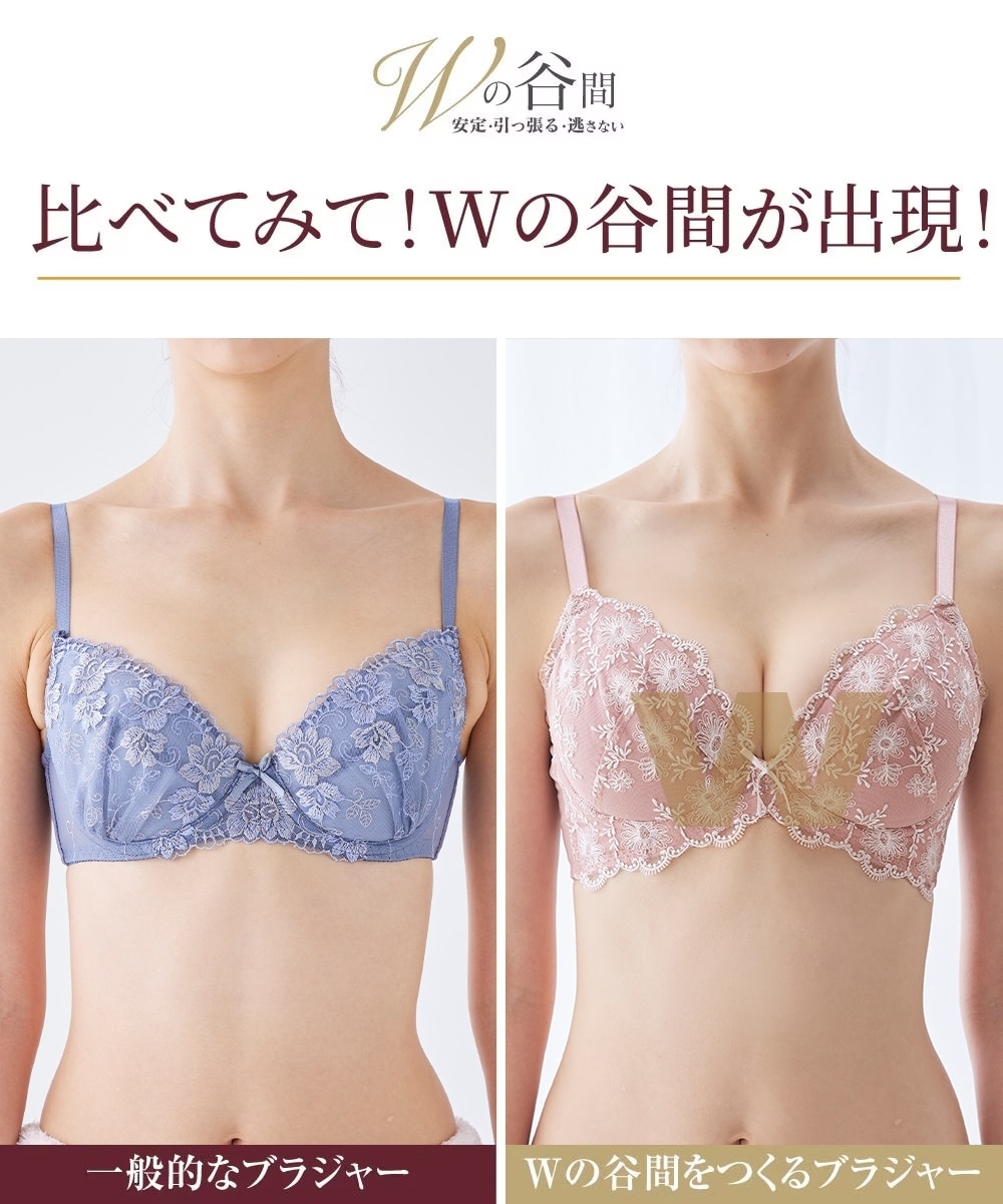 Wでバストをあげるブラジャーショーツセット（Wの谷間）（トリンプ