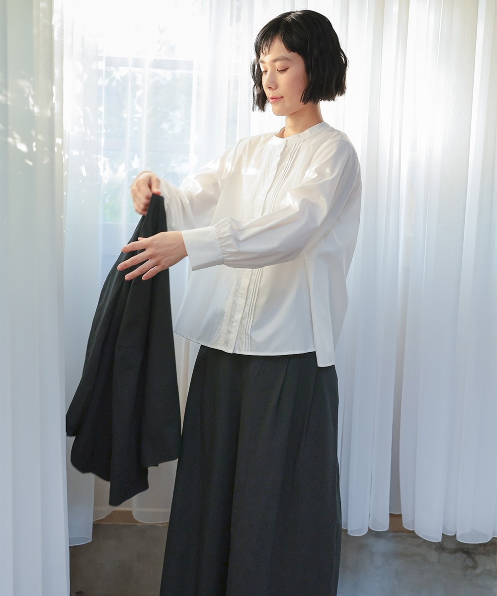 新品タグ付き BOSCH ボッシュ リネン ノーカラー パンツスーツ