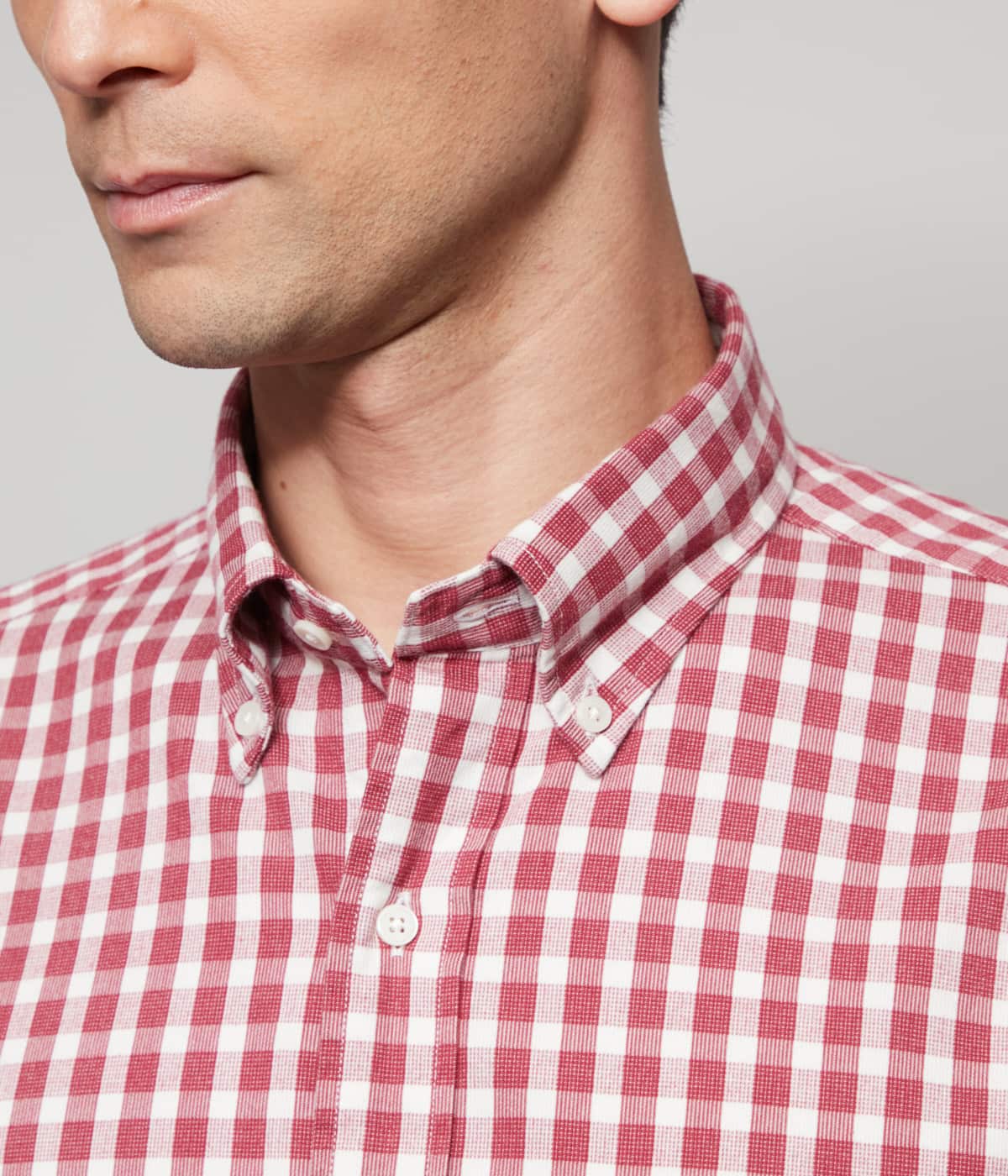 ピケ ギンガムチェック 長袖ショートボタンダウンシャツ(11763707-2024