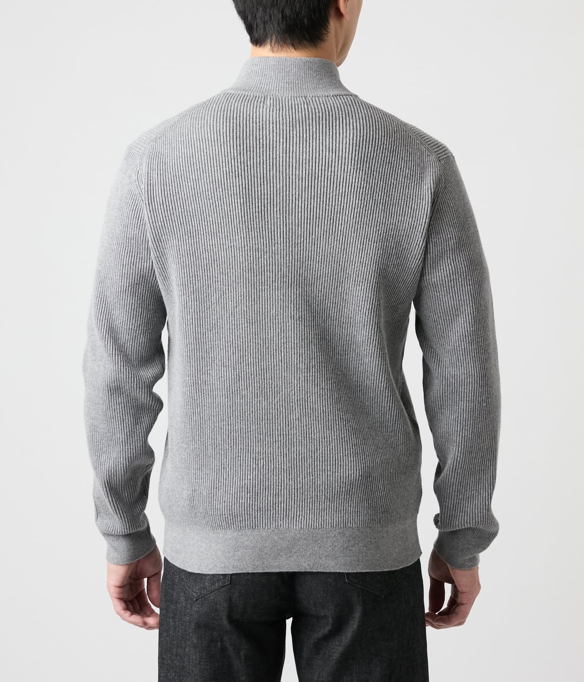 ウォッシャブル】片畦 スタンドカラーフルジップアップニット(16546526