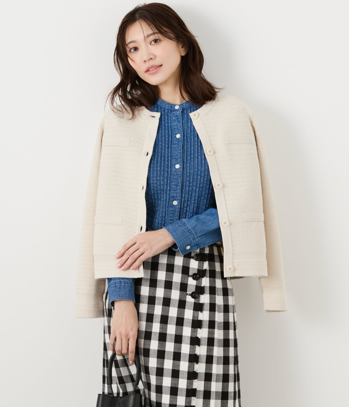 L】EDWIN 7.2オンス スタンドカラーデニムシャツ(54625215-2025