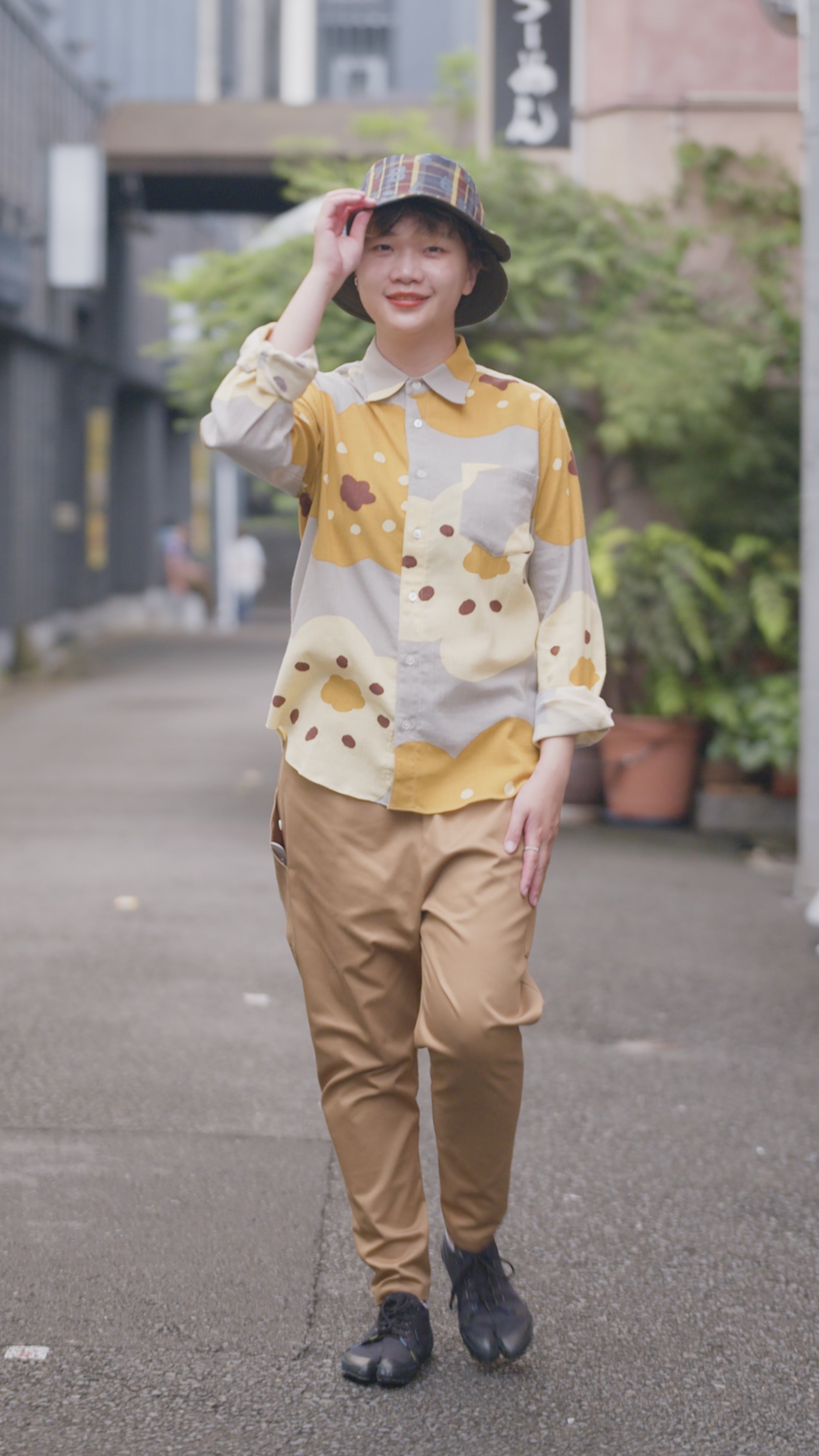 3月10日頃発送予定】高島縮 20/20 スタンドカラーシャツ／雲間（くもま