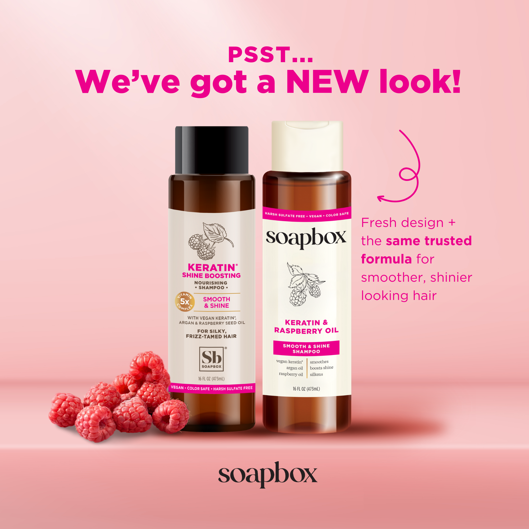 Keratin & Raspberry Seed Oil Smoothing Shampoo + Conditioner Set