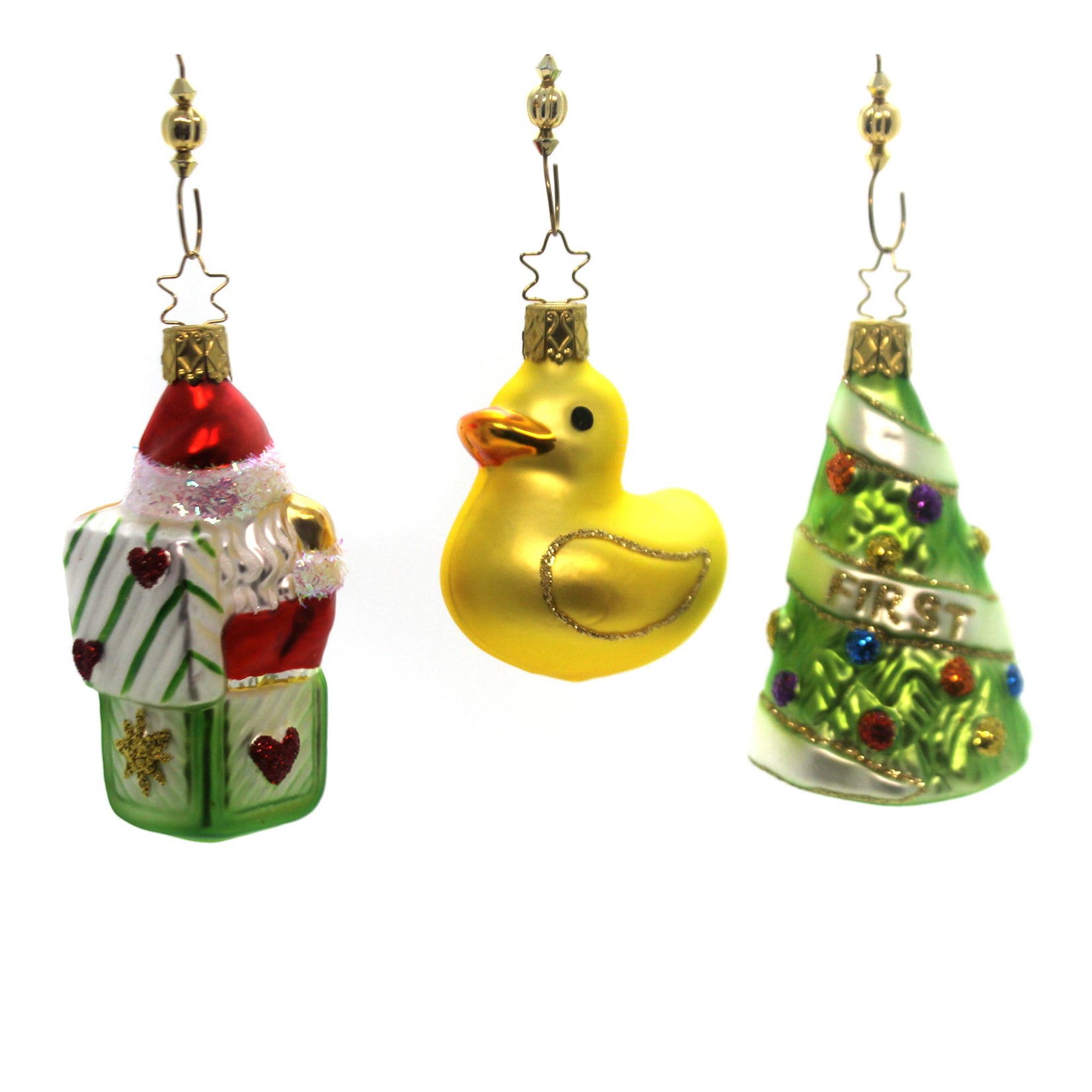 Inge Glas Baby's First Christmas Gift Set - Three Ornaments 3.5