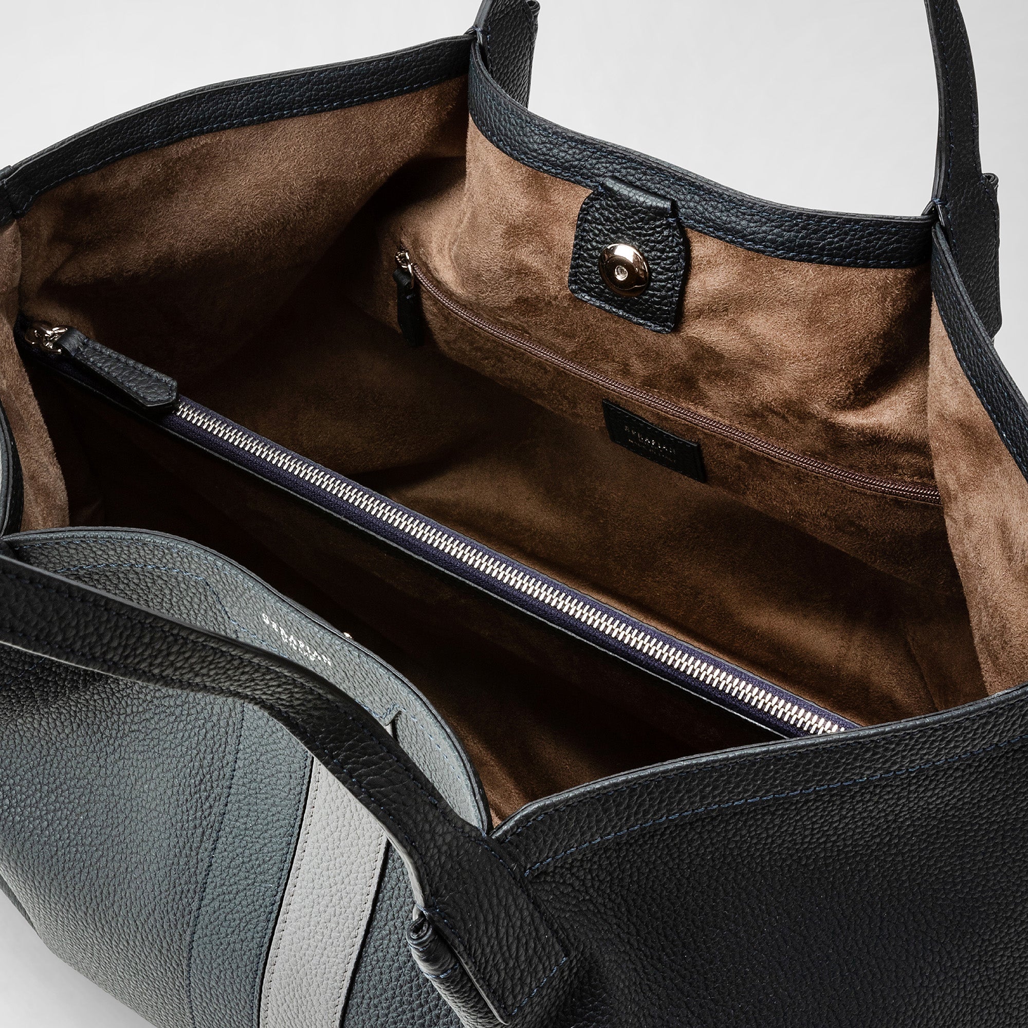 カーフレザー製ネイビートートバッグ メンズ