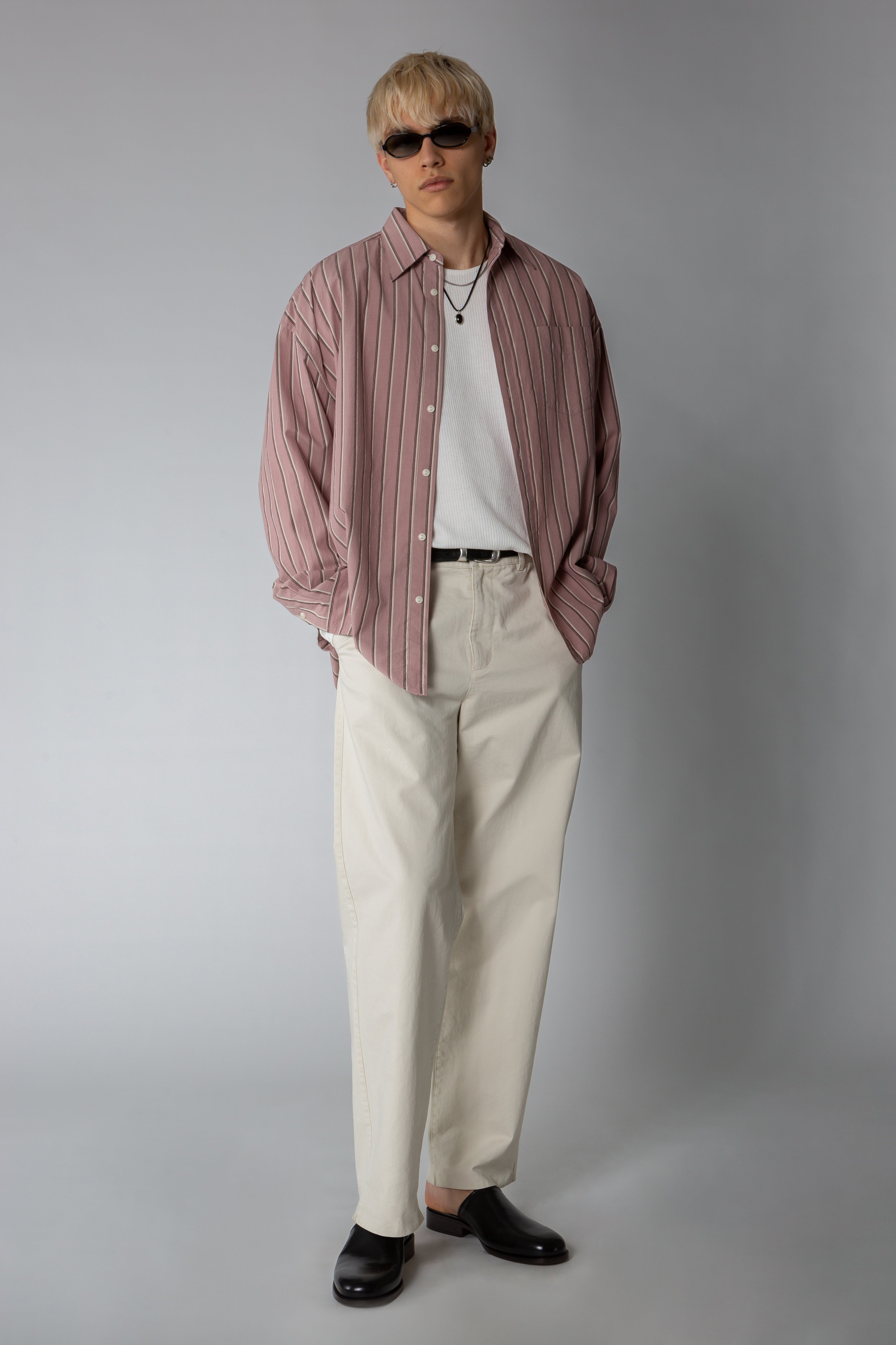 Ultra Oversized Button Down Shirt - Rose Stripe – SHADES OF GREY