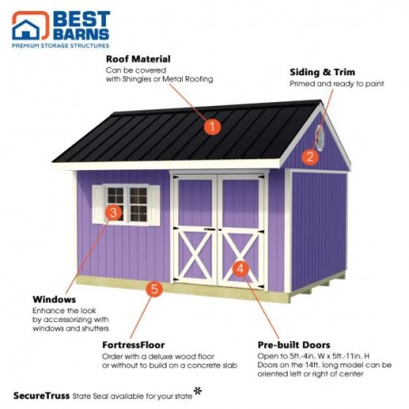 Best Barns Overhang Oasis 10x10 Specialty Wood Kit (OOASDE10)