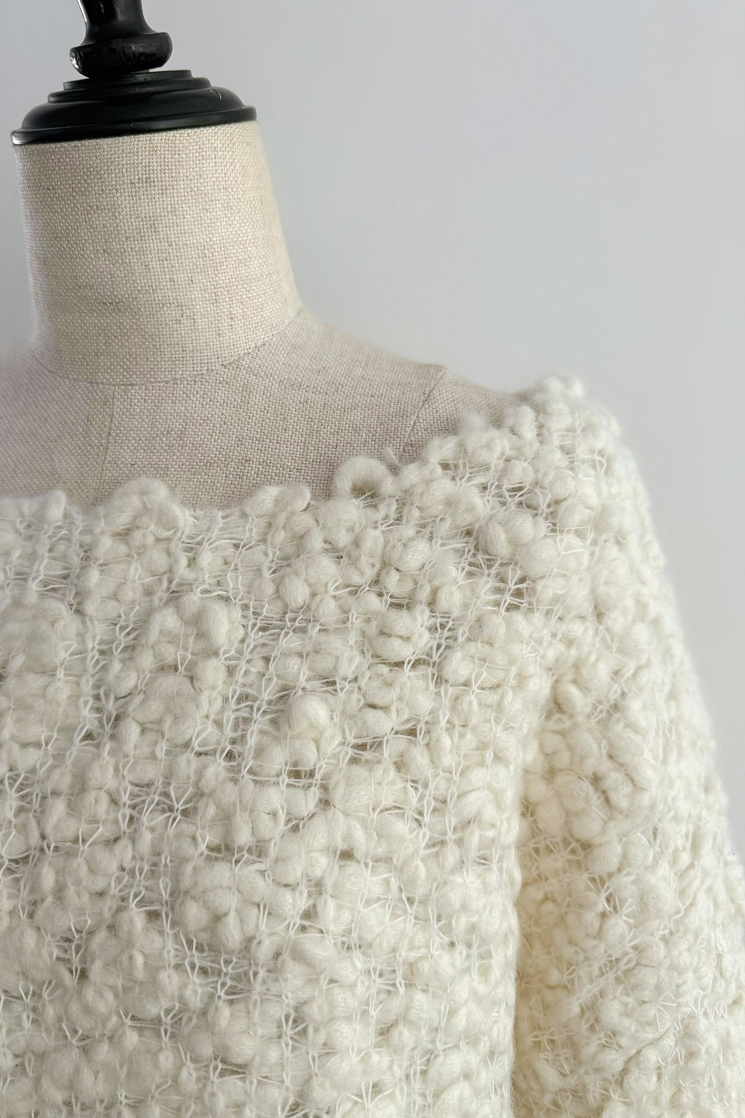 bijou button bubble cropped knit – shéller / シェリエ