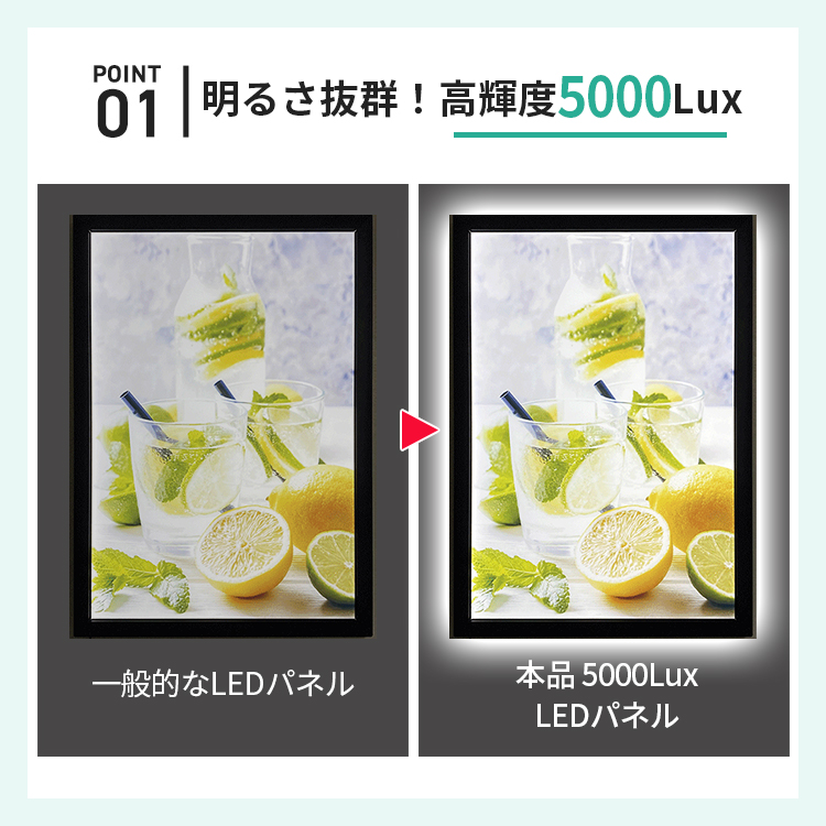 LED パネル A4 サイズ OKH20 210×297 シルバー ブラック /