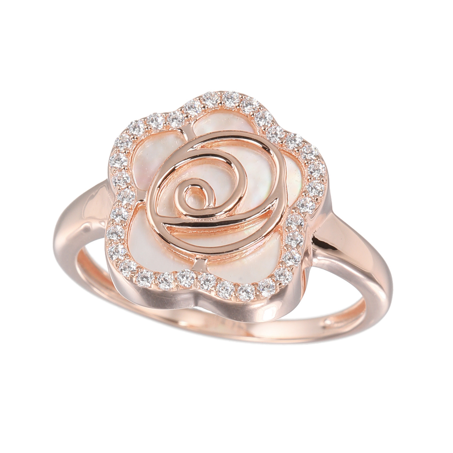 ルチェルーナ シルバー マザーオブパール＆CZ アクアティック