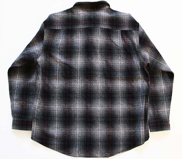 90s USA製 PENDLETONペンドルトン オンブレチェック ウールシャツ L