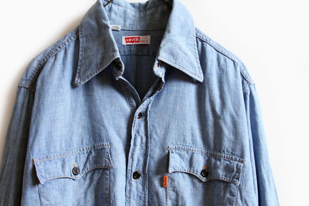 70s USA製 Levi'sリーバイス コットン シャンブレーシャツ M