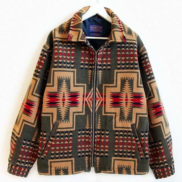 90s USA製 PENDLETONペンドルトン ネイティブ柄 ウール ブランケット