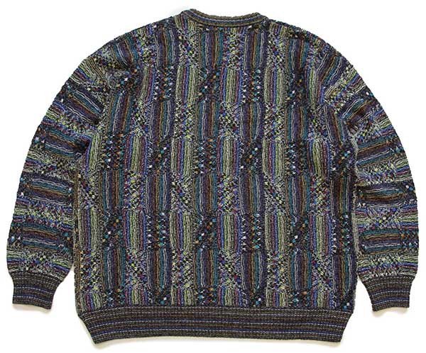90s イタリア製 COLLEGE by Marcazzani 編み柄 ウール×コットン