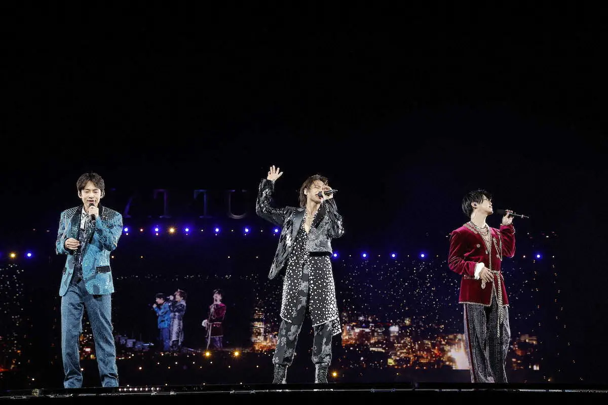 ラストライブを行ったKAT－TUNの（左から）中丸雄一、上田竜也、亀梨和