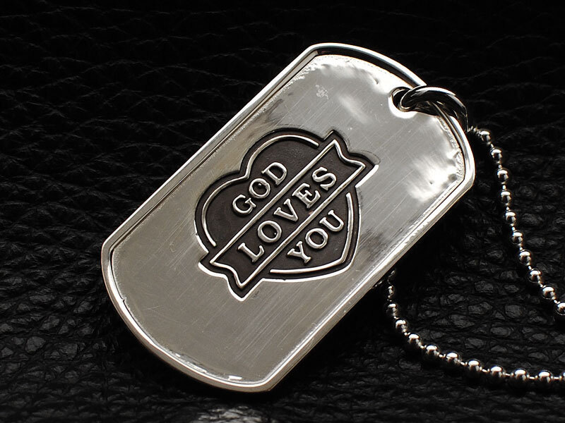 シルバー925ドッグタグ God loves you/DEFi MEANINGFUL CUSTOM JEWELRY