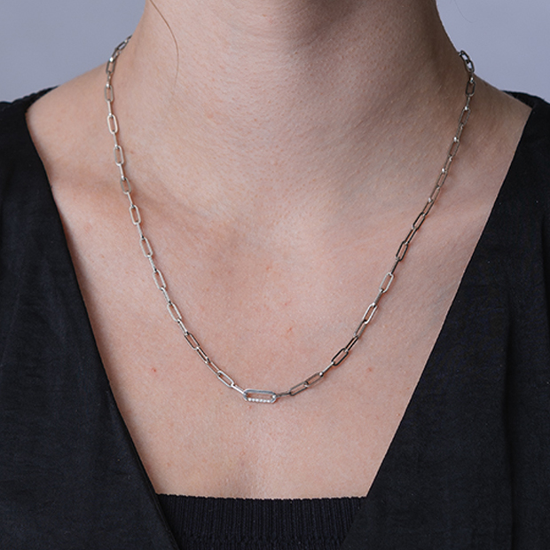 DIAMOND LINK CHAIN NECKLACE(2SN1637)SV925 ネックレス｜スター