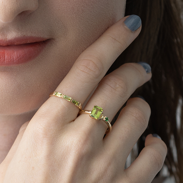 PERIDOT SQUARE RING(2JR0567)K10 リング｜スタージュエリー公式