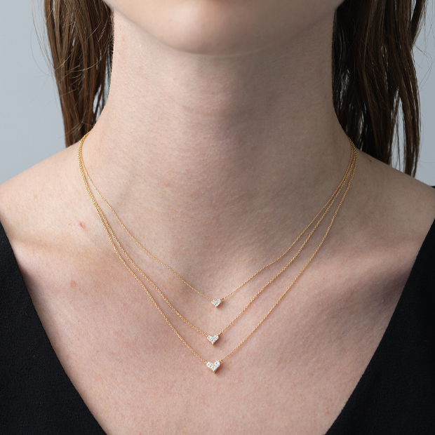 MYSTERIOUS HEART DIAMOND NECKLACE 0.15ct(1ZN1107)K18 ネックレス