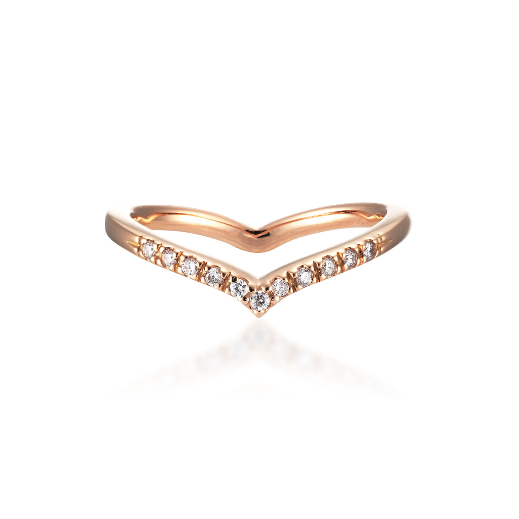 DIAMOND HEART PINKIE RING(2ZR1475)K18 ピンキーリング｜スター