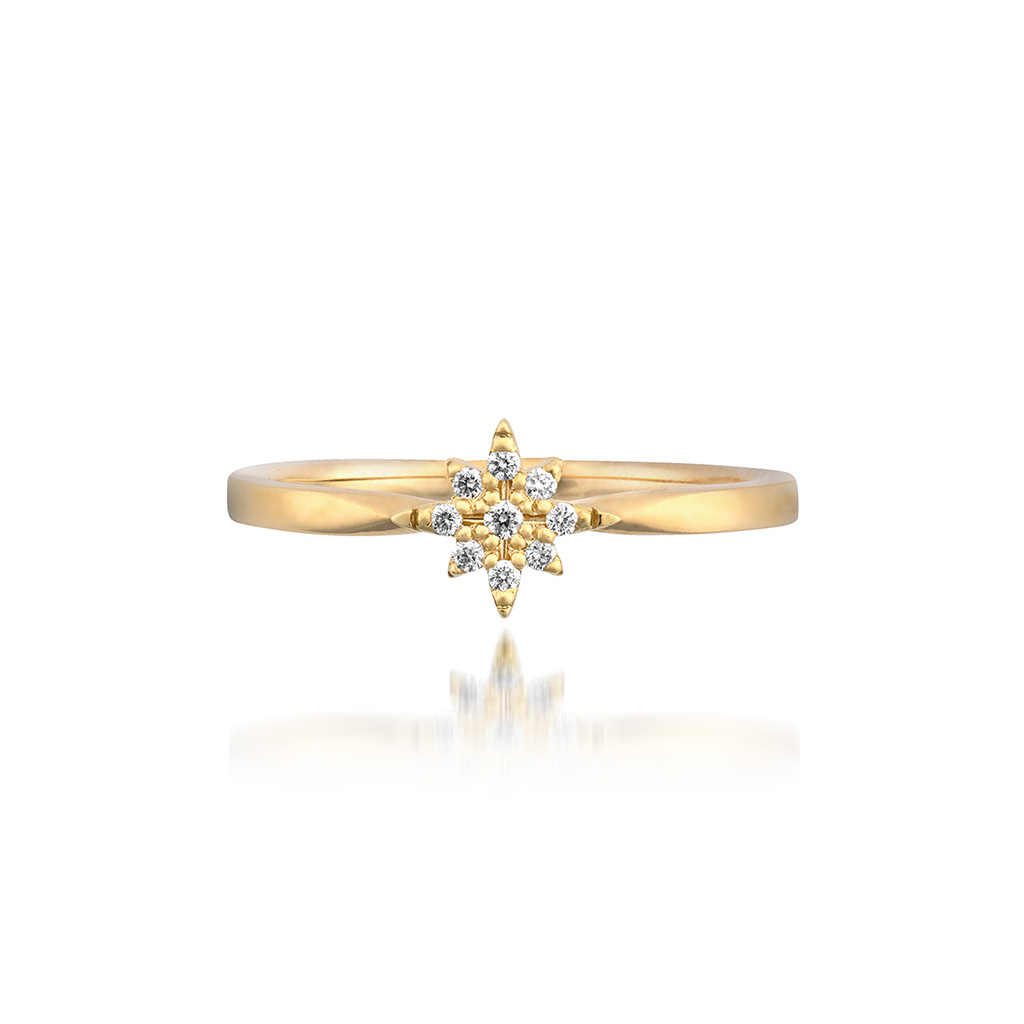 DIAMOND CROSSING STAR PINKIE RING(2ZR1613)K18 ピンキーリング