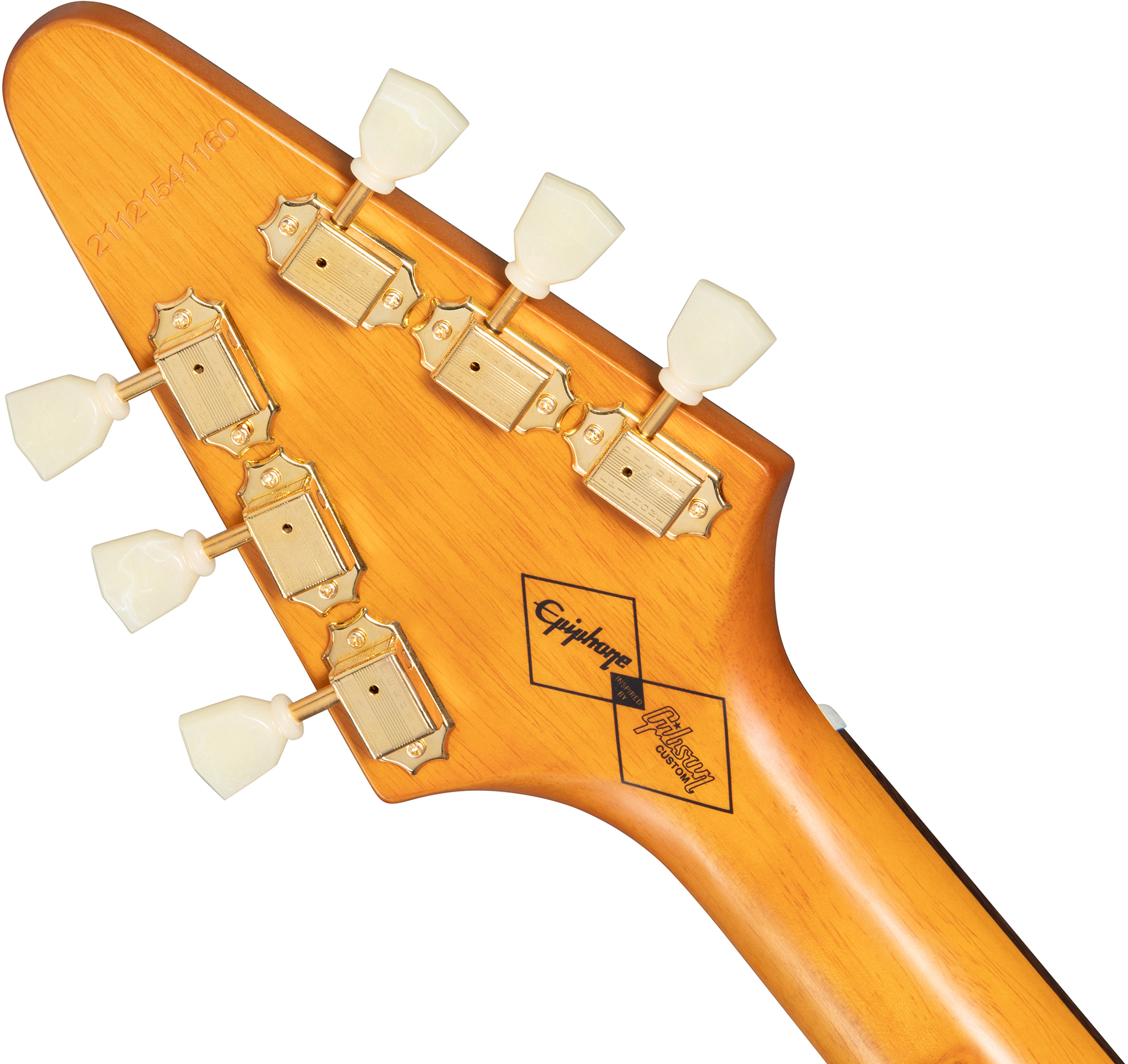Epiphone Original 1958 Flying V Korina White Pickguard - aged