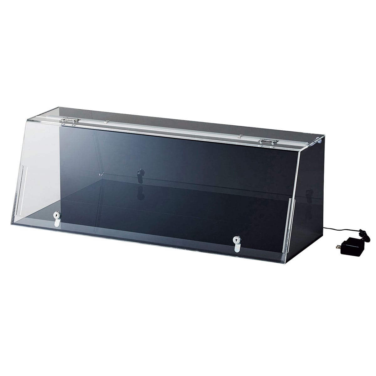 鍵付きショーケース 白色LED照明付き 幅57cm