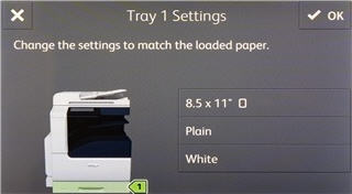 Configure the Paper Tray Settings to Match the Xerox Supported